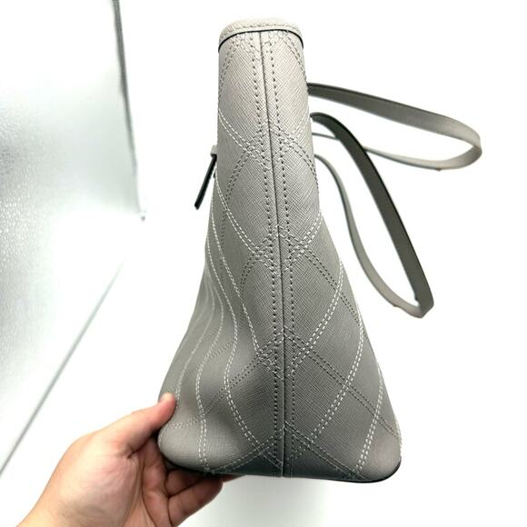 MICHAEL Michael Kors Jet Set Travel Quilted Saffiano Tote Grey Silver - Picture 6 of 16